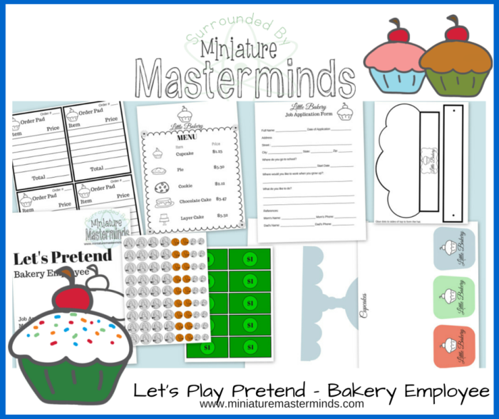 Let’s Play Pretend Bakery Employee Free Printable Dramatic Play