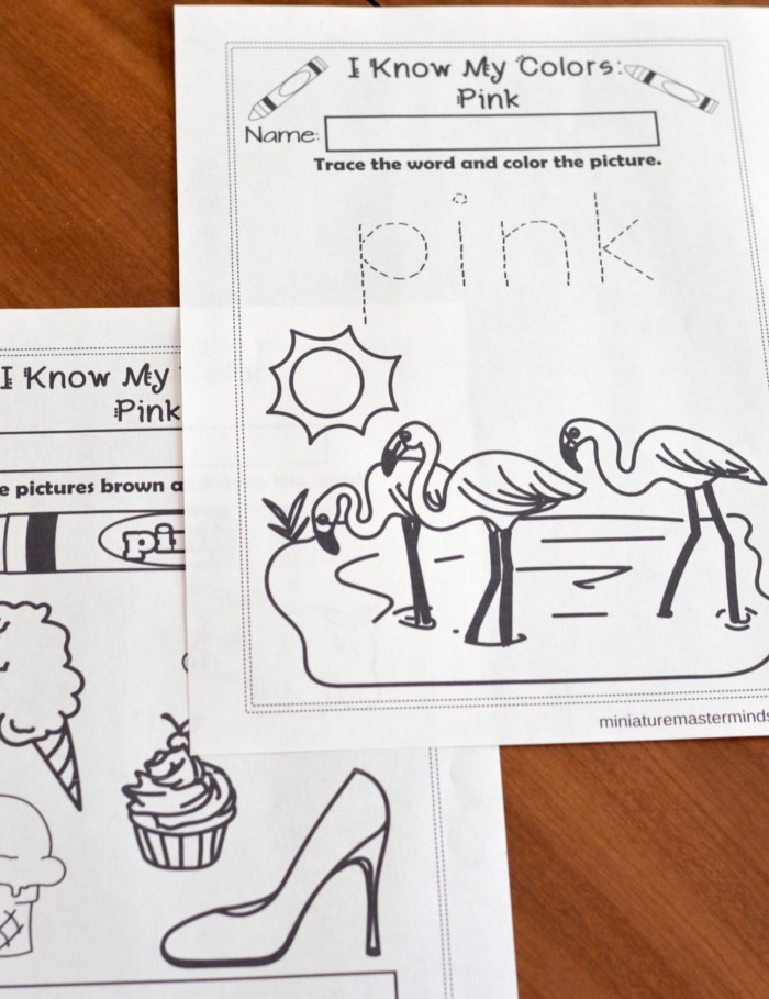 I Know My Colors Printable Work Book Series Pink Miniature Masterminds