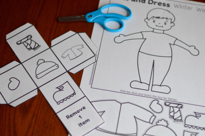 Roll And Dress Winter Wear Preschool Roll The Dice Dress Up Paper Doll