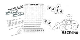 Race to The Top Free Printable Math Addition Game