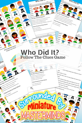 Who Did It? #Free #Printable Guessing Game And Crime Solving Worksheets