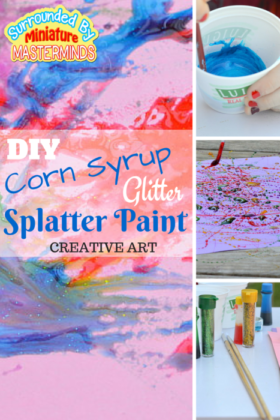 DIY Corn Syrup Glitter Splatter Paint Art