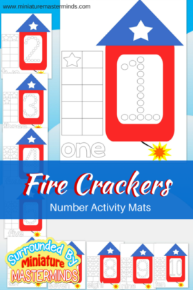 Free Printable Preschool Fire Cracker Number Activity Pages