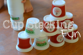 Recycled Cups Stacking Fun