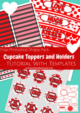Cupcake Toppers And Holders Tutorial with Templates Using Photoshop