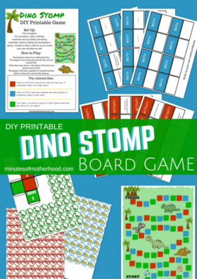 Dino Stomp Free DIY Printable Board Game