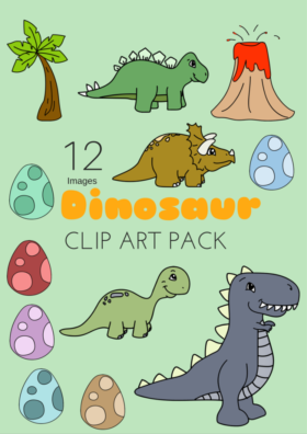 Downloadable Free Dinosaur Clipart Pack 12 Images