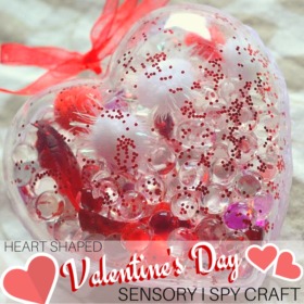Heart Shaped Valentine’s Day Sensory I Spy Craft