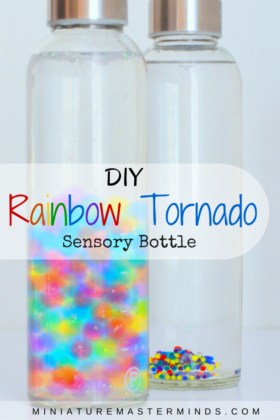 DIY Rainbow Tornado Sensory Bottle
