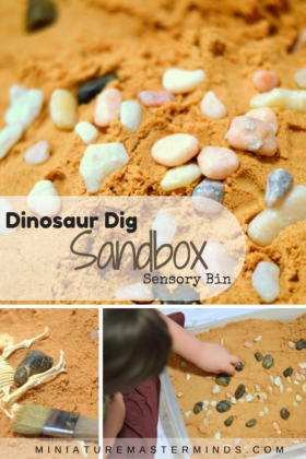 Dinosaur Dig Sandbox Sensory Bin
