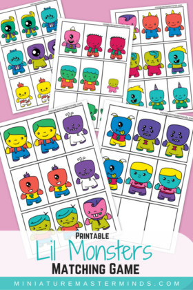 Lil Monsters Printable Matching Game