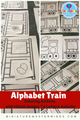 Printable Coloring Pages Preschool Alphabet Train Activity Match Images To Letters