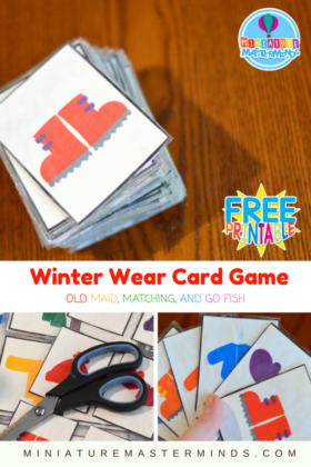 Free Printable Winter Wear Themed Card Game Old Maid, Matching, and Go Fish