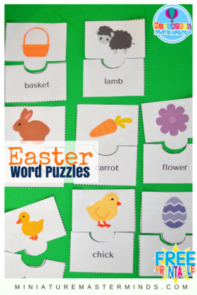 Free Printable Preschool Easter Themed Word Puzzles