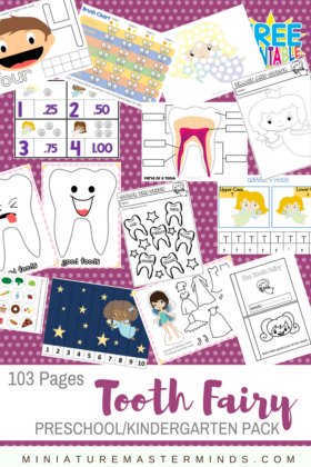 The Tooth Fairy  103 Page Printable Preschool/Kindergarten Educational Pack