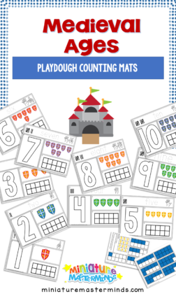 Medieval Playdough Fine Motor Counting Mats 1 to 10