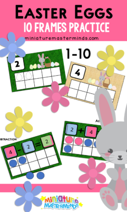 Easter Eggs 10 Frames Counting, Addition, and Subtraction Practice