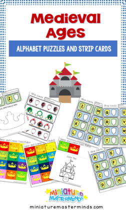 Medieval Preschool Alphabet Puzzles and Strip Cards