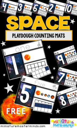 Space Themed Preschool Counting Mats 1 To 10