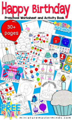 Happy Birthday Themed Preschool Workbook