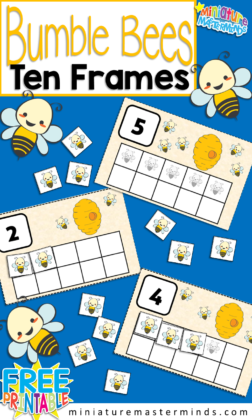 Bumble Bee Preschool 10 Frame Counting Activity