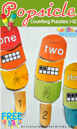 Preschool Popsicle Counting Puzzles
