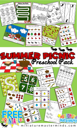 Summer Picnic Preschool Workbook and Activity Pack
