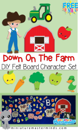 DIY Down On The Farm Felt Board Character Set For Stories and Play