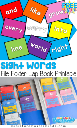 Rainbow Sight Words File Folder Flash Cards For Kindergarten Free Printable