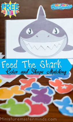 Feed The Shark Colors And Shapes Matching Activity For Preschoolers and Toddlers