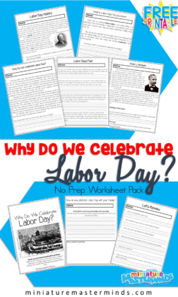 Why Do We Celebrate Labor Day? Printable No Prep Worksheet Pack