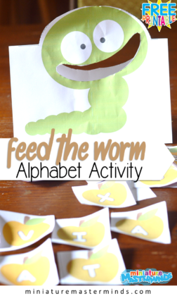 Feed The Worm Upper And Lower Case Preschool Printable Alphabet Activity