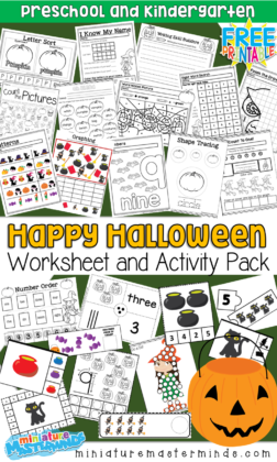 Free Printable 100+ Page Preschool and Kindergarten Halloween Worksheet and Activity Pack