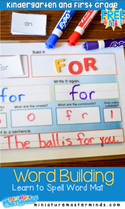 Word Building Learn To Spell Word Mat