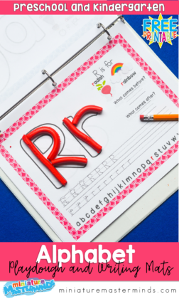 Alphabet Play Dough And Writing Mats For Preschool and Kindergarten