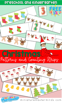 Christmas Pattern and Counting Strip Cards