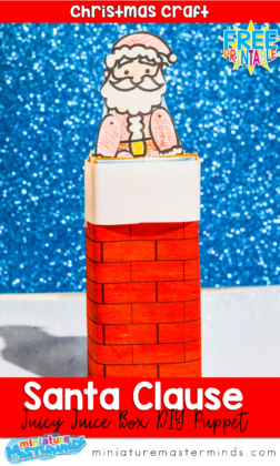 Santa Clause Juicy Juice Box Recycled DIY Puppet #Ad #JuicyJuiceCrew