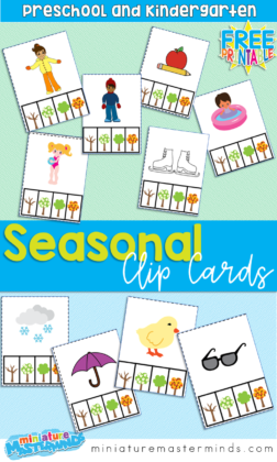 Free Printable Seasonal and Weather Clip Cards