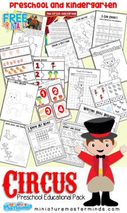 Circus Preschool and Kindergarten Printable Educational Pack
