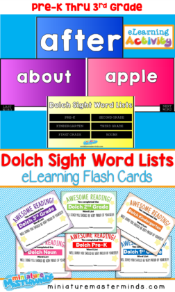 Dolch Word Lists Online eLearning Flash Cards