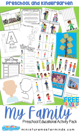 My Family Free Printable Preschool Activity Pack