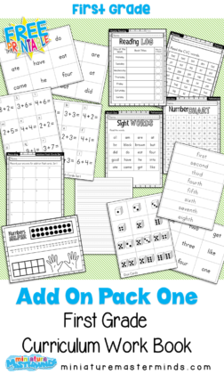 Add On Reference Pack One For First Grade Curriculum