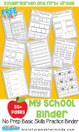 My School Binder Basic Skills Practice Book For Ages 4 – 6