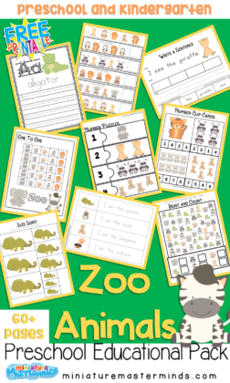 Zoo Animals Preschool Educational Pack