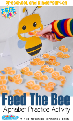 Feed The Bee Alphabet Beginning Sounds Activity For Preschool and Kindergarten