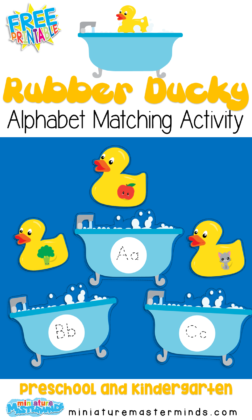 Rubber Ducky Alphabet Beginning Sound Matching Preschool and Kindergarten Activity