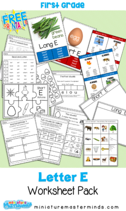 Short and Long E Vowel Sound Practice Pack