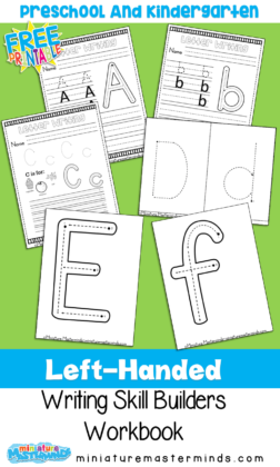 Writing Practice and Letter Formations For Left Hand Preschool and Kindergartners