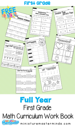 Full Year Math Curriculum First Grade Free Printable Book