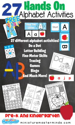 27 Free Printable Hands On Alphabet Activities Over 400 Pages included!